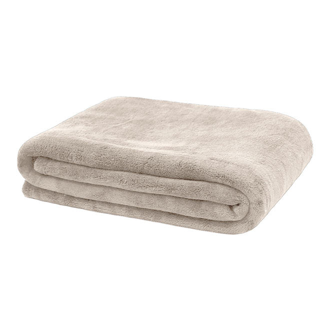 Microplush 130x170cm Throw Rug Stone