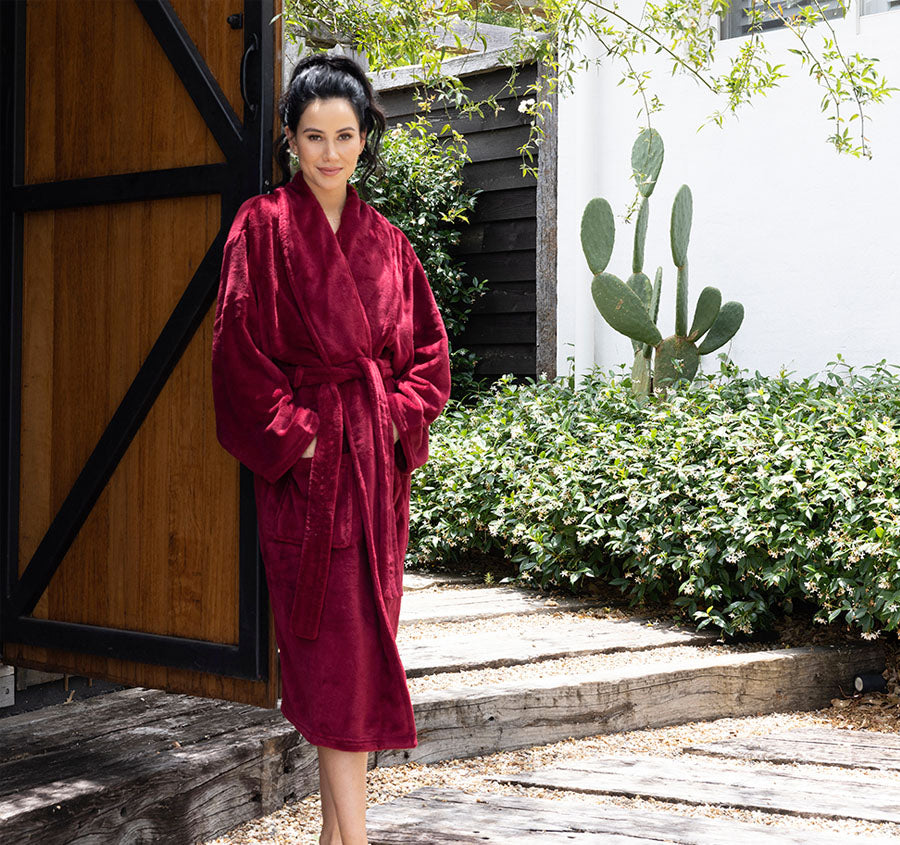 Microplush Bathrobe Range Merlot