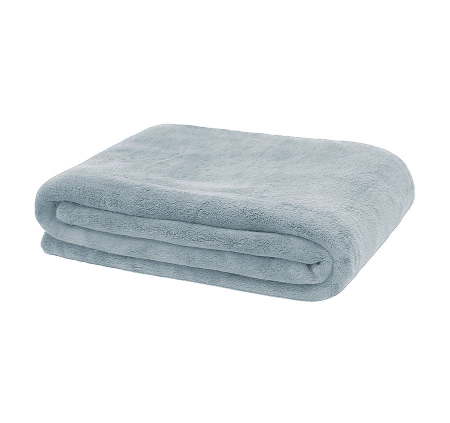 Microplush 130x170cm Throw Rug Steel Blue