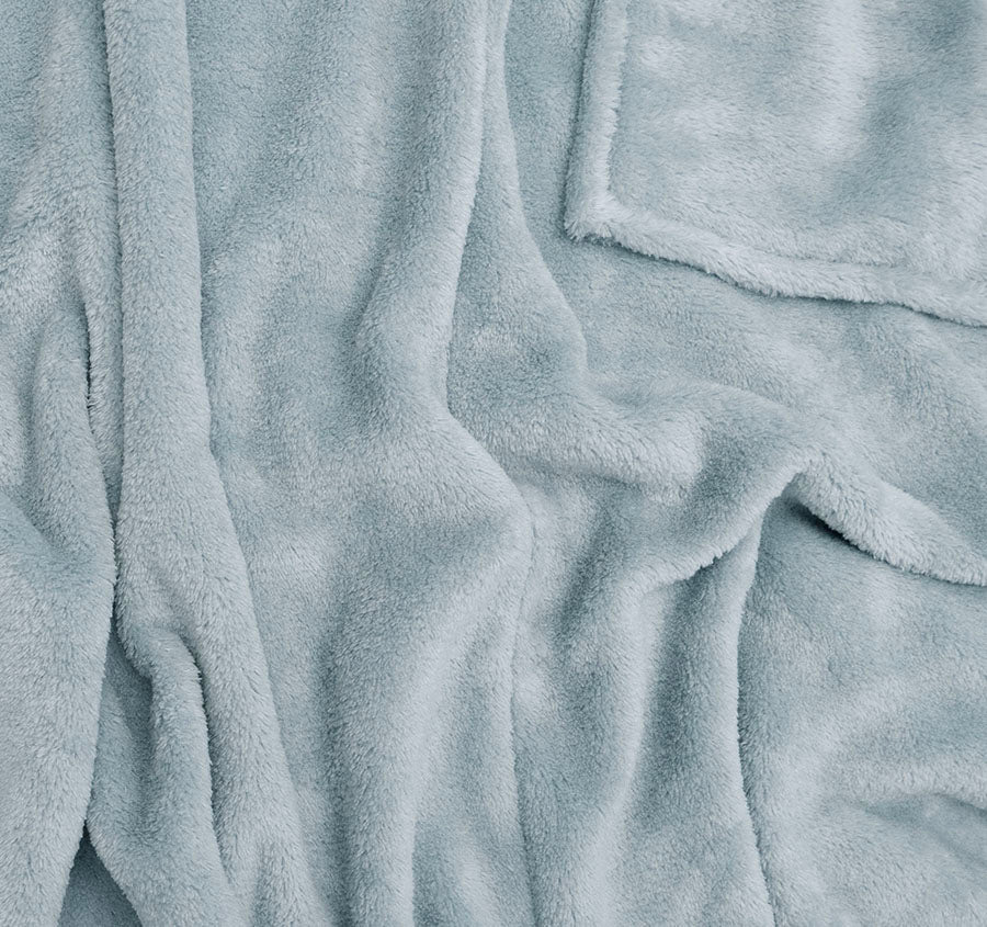 Microplush 130x170cm Throw Rug Steel Blue