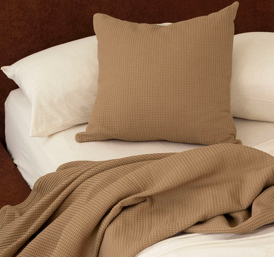 Milo Waffle 50x50cm Filled Cushion Chai