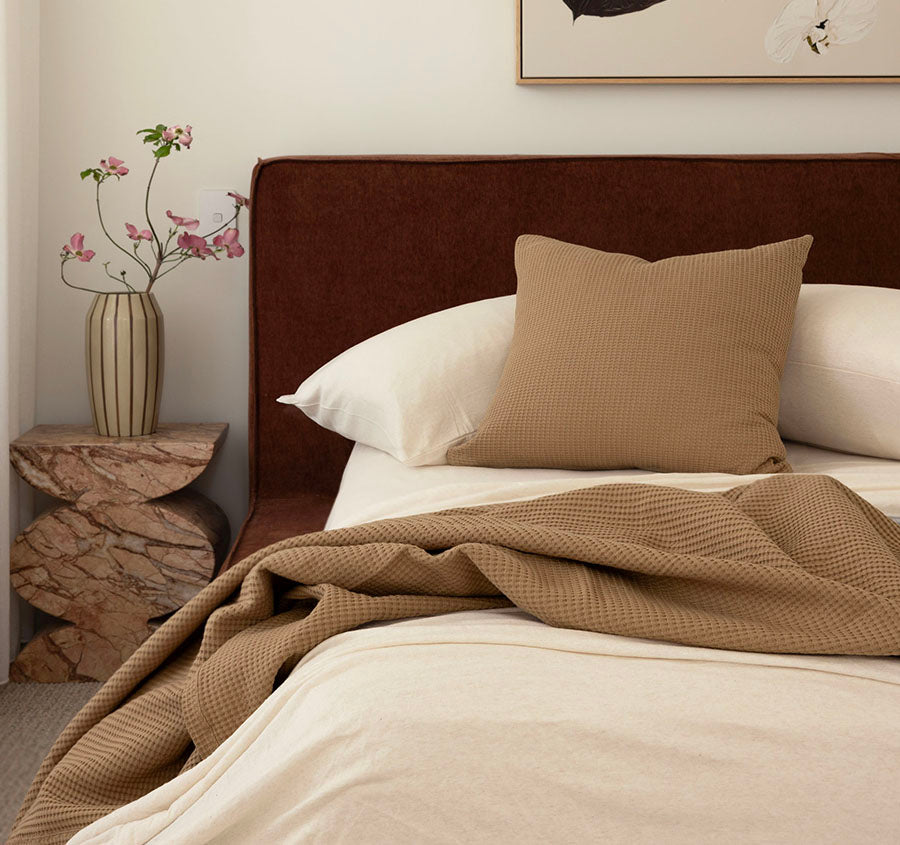 Milo Waffle 50x50cm Filled Cushion Chai