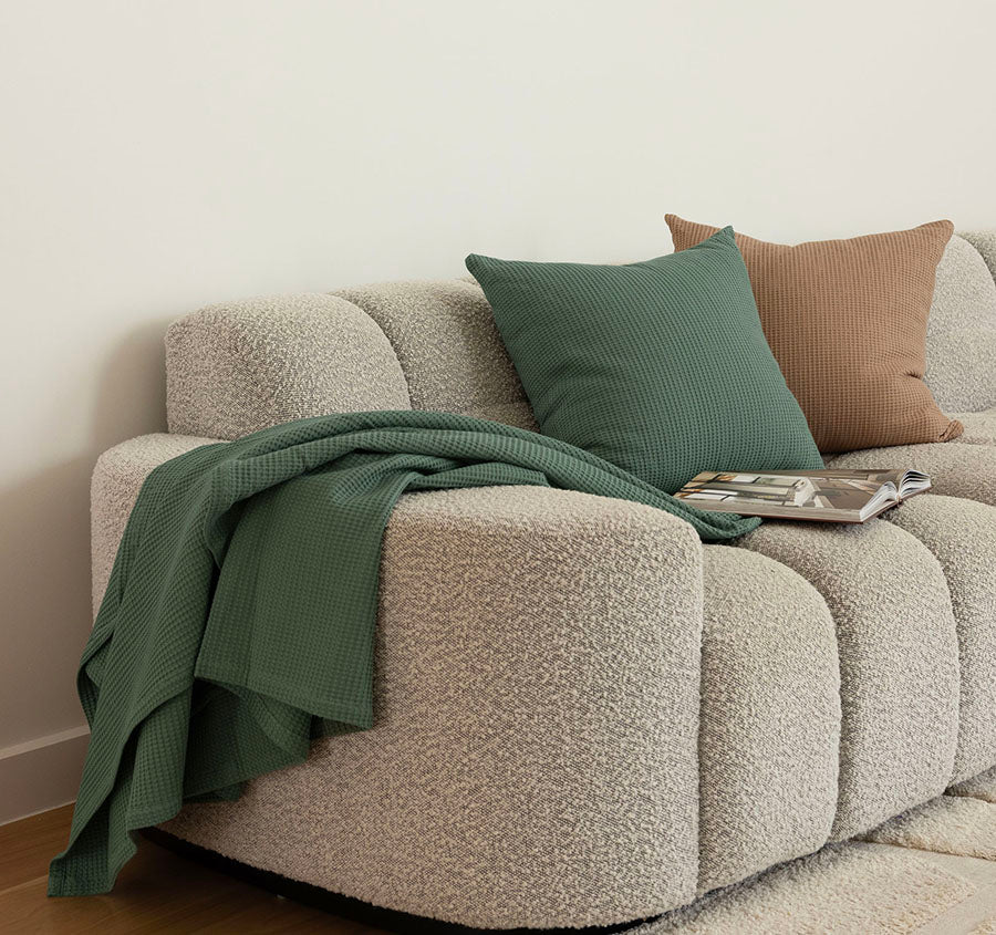 Milo Waffle 130x200cm Throw Rug Juniper