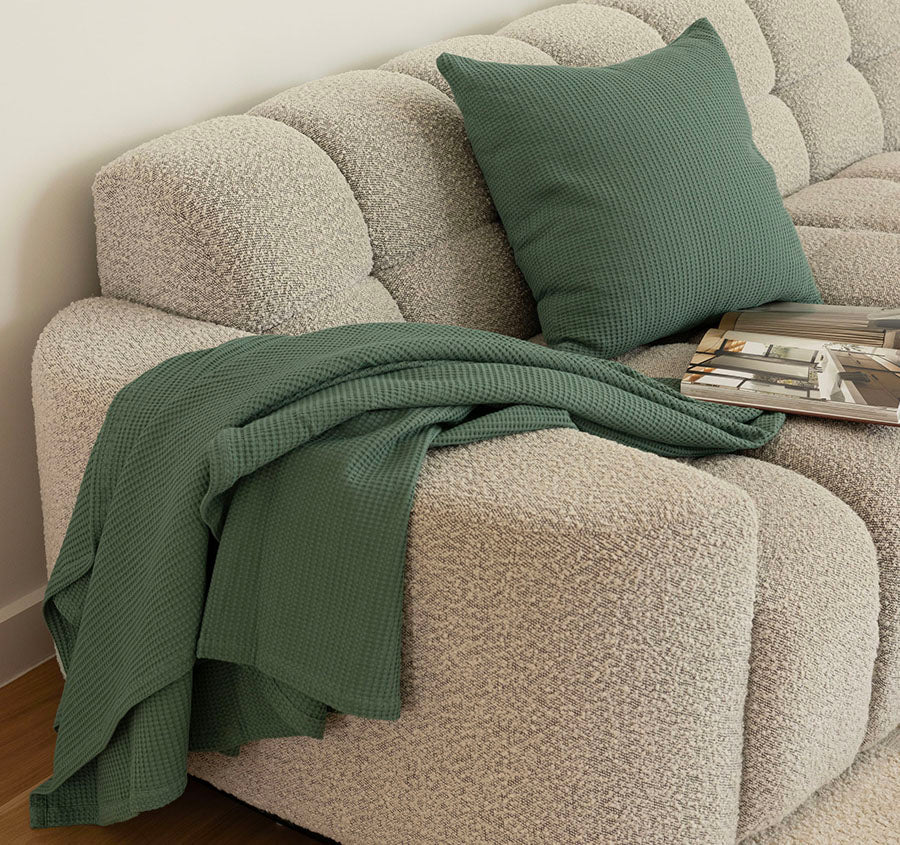 Milo Waffle 50x50cm Filled Cushion Juniper