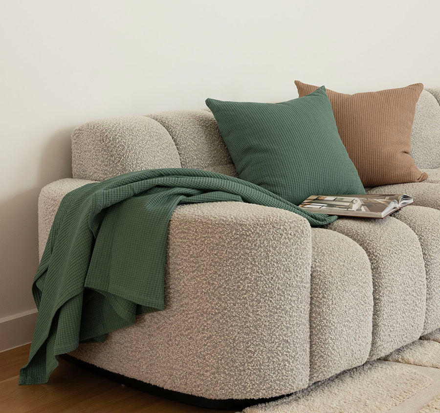 Milo Waffle 50x50cm Filled Cushion Juniper
