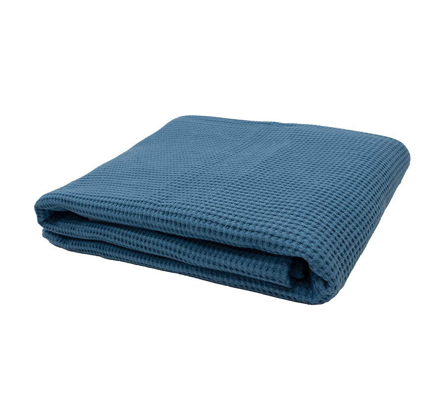 Milo Waffle 130x200cm Throw Rug Ocean