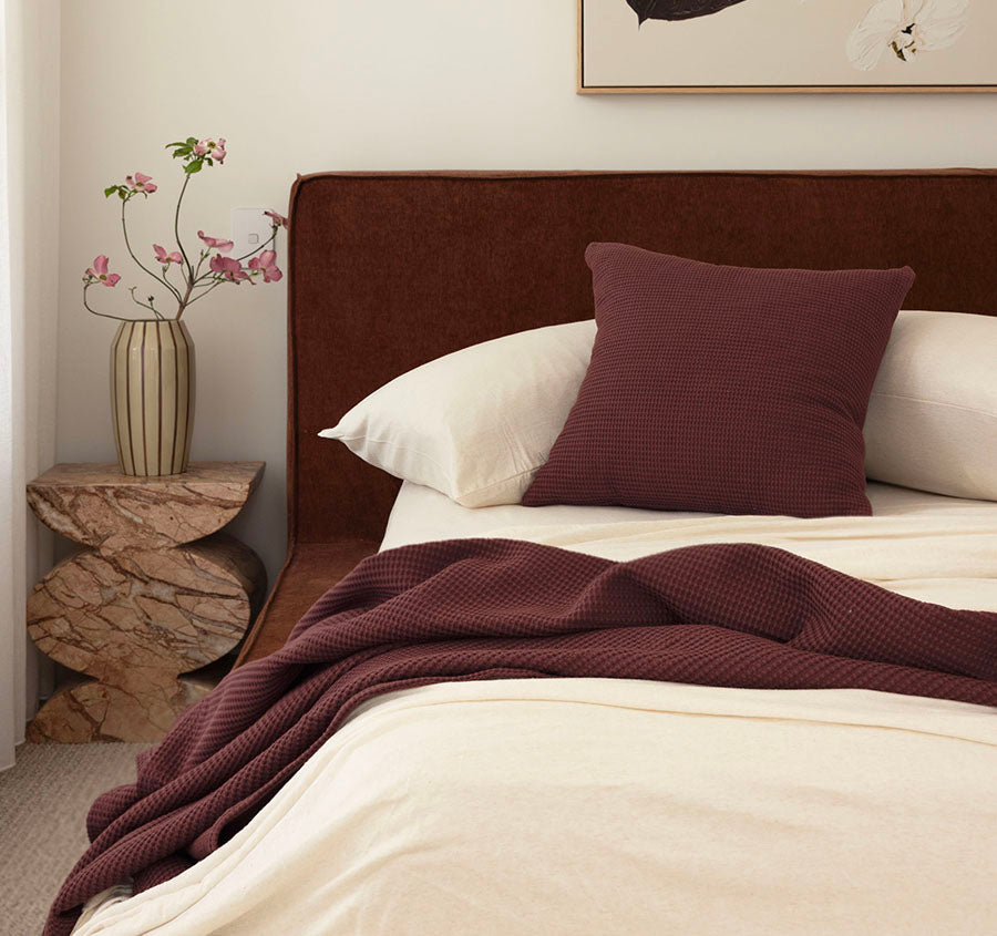 Milo Waffle 130x200cm Throw Rug Sangria