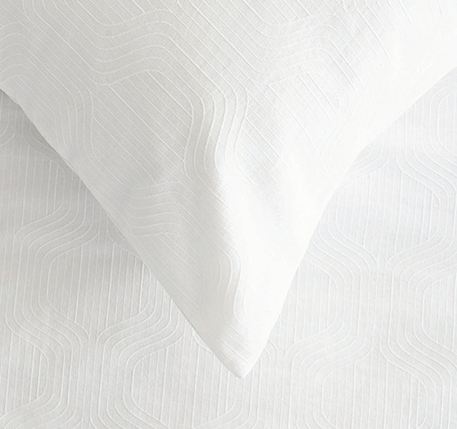 Ogee Quilt Cover Set Range White