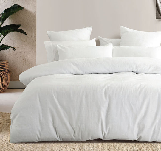 Ogee Quilt Cover Set Range White