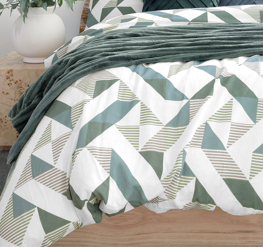 Onslow Printed Flannelette Cotton Quilt Cover Set Range