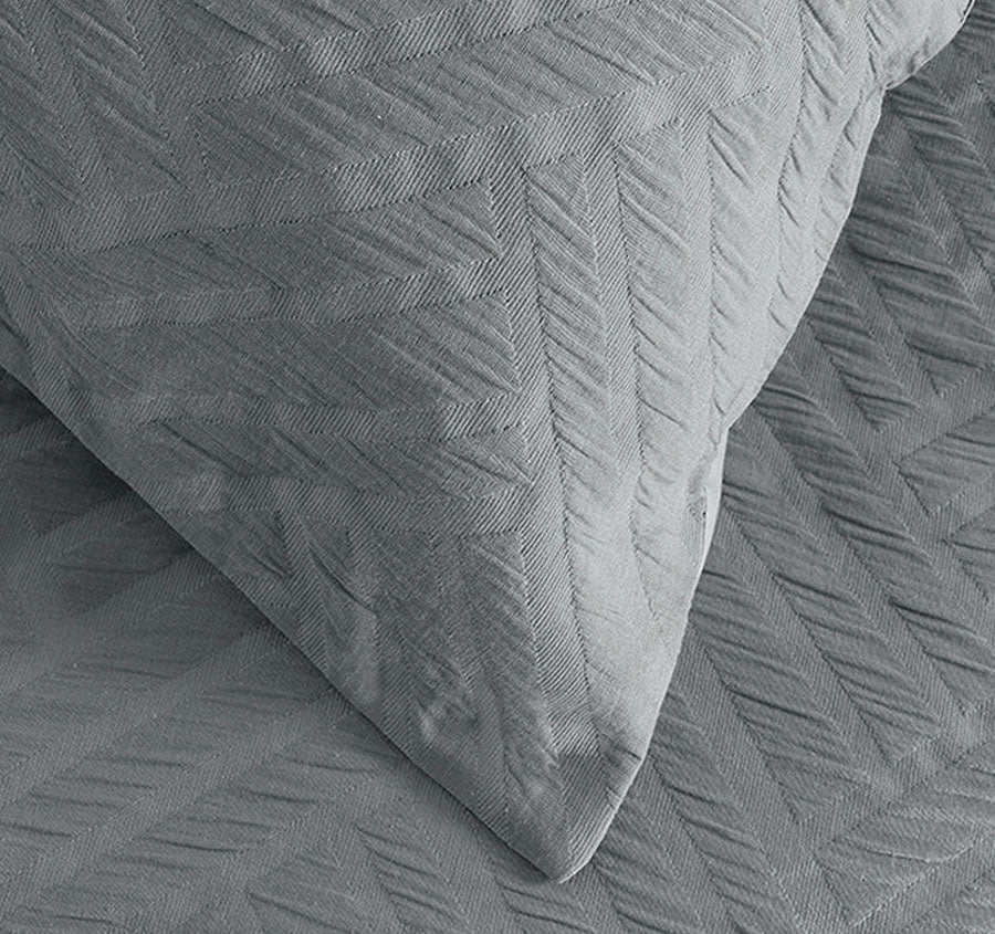 Panama Quilt Cover Set Range Steel
