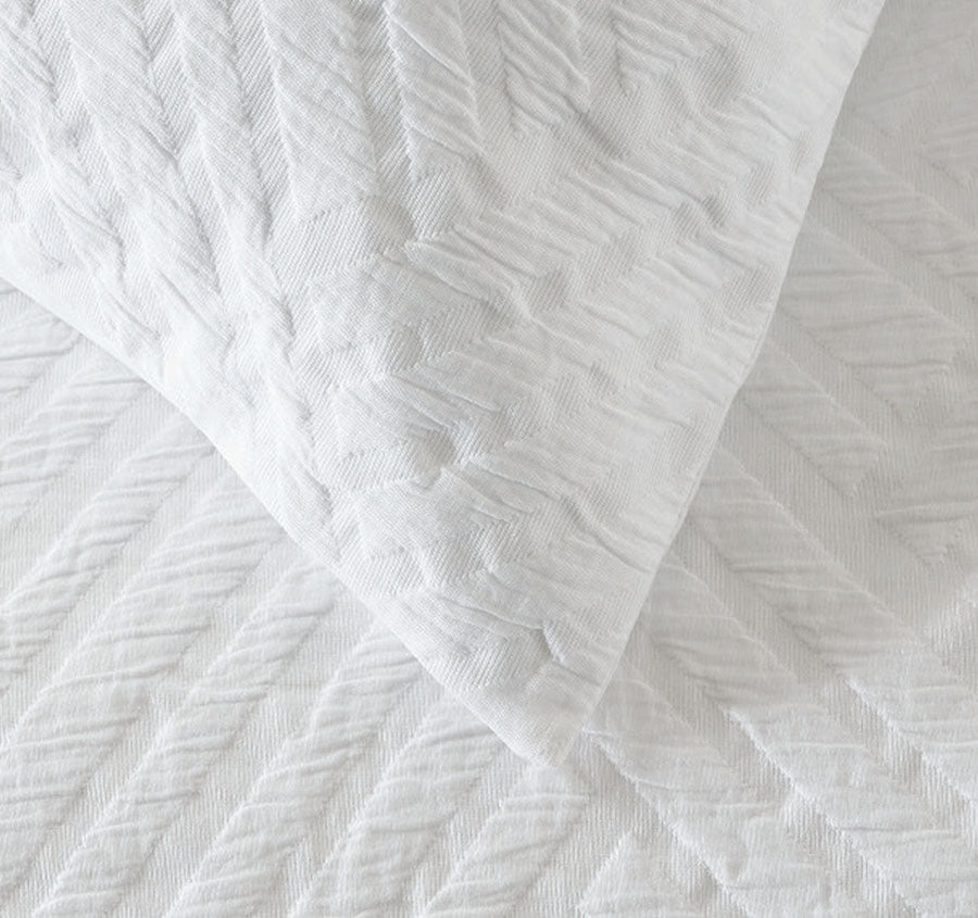 Panama Quilt Cover Set Range White
