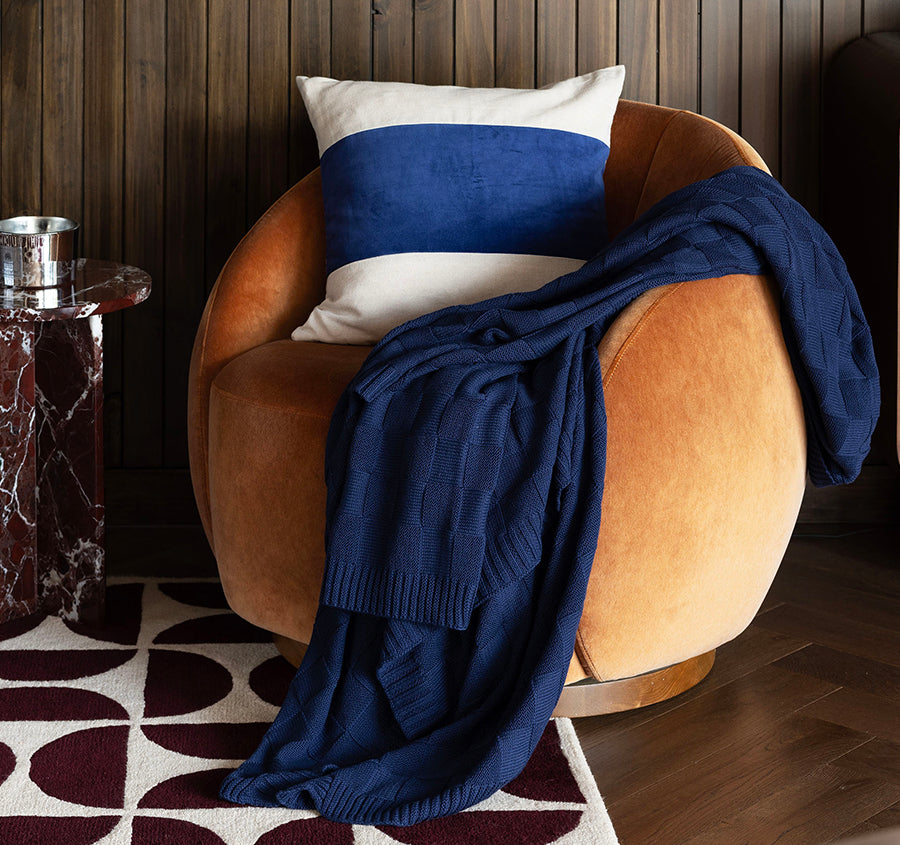 Solomon 130x200cm Throw Rug Navy
