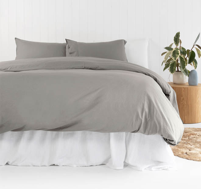 Temple Organic Cotton Quilt Cover Set Range Grey