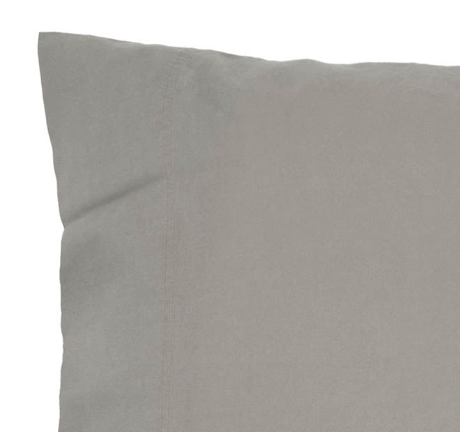 Temple Organic Cotton Standard Pillowcase Pair Grey