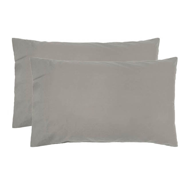 Temple Organic Cotton Standard Pillowcase Pair Grey