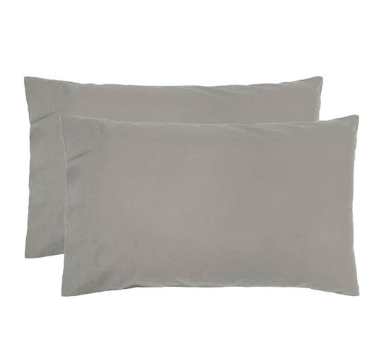 Temple Organic Cotton Standard Pillowcase Pair Grey