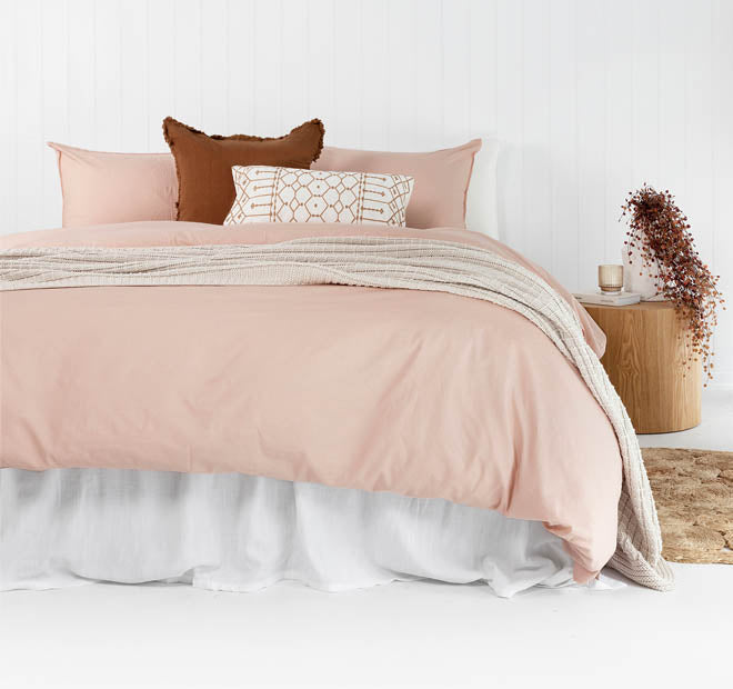 Temple Organic Cotton Quilt Cover Set Range Rosewater