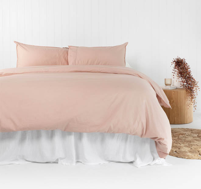 Temple Organic Cotton Quilt Cover Set Range Rosewater