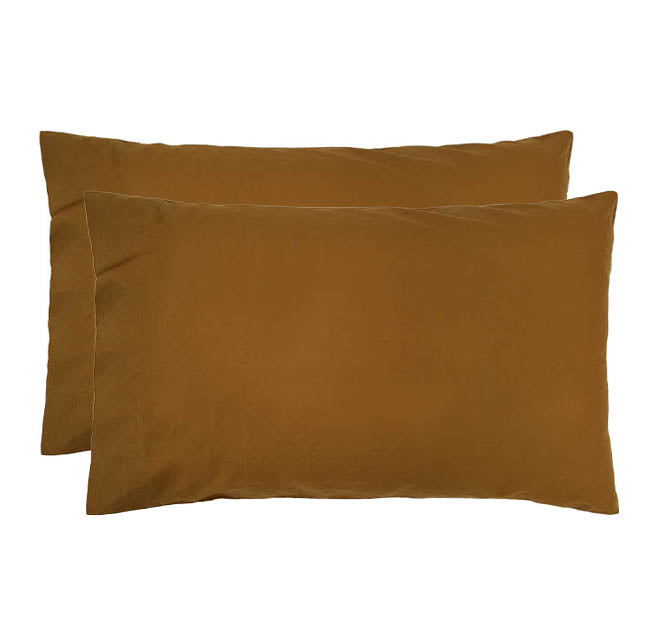 Temple Organic Cotton Standard Pillowcase Pair Tobacco