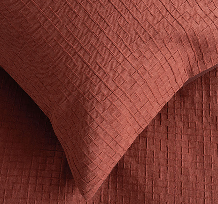Trellis Quilt Cover Set Range Brick