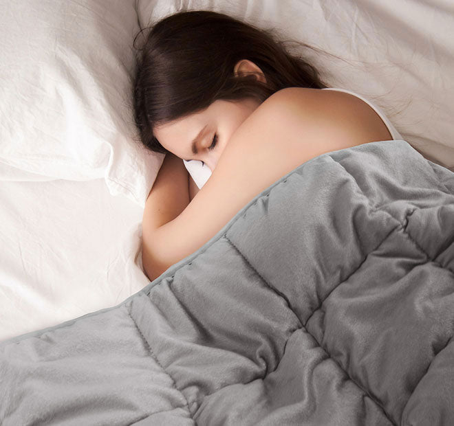 Weighted 140x210cm Blanket Throw Rug Range Grey