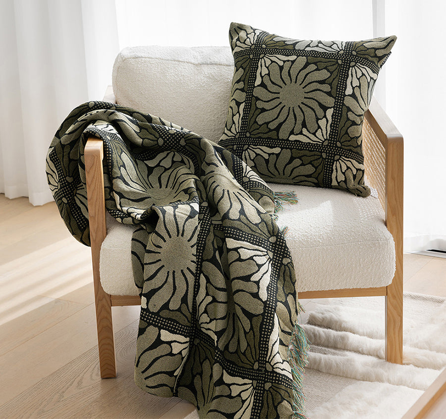 Zinnia 130x180cm Throw Rug Moss