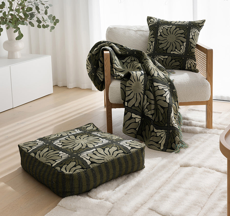 Zinnia 130x180cm Throw Rug Moss