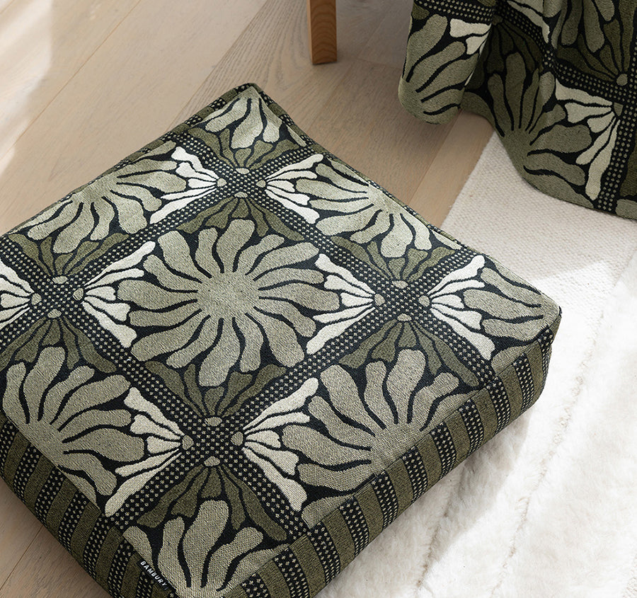 Zinnia 55x55x15cm Filled Floor Cushion Moss
