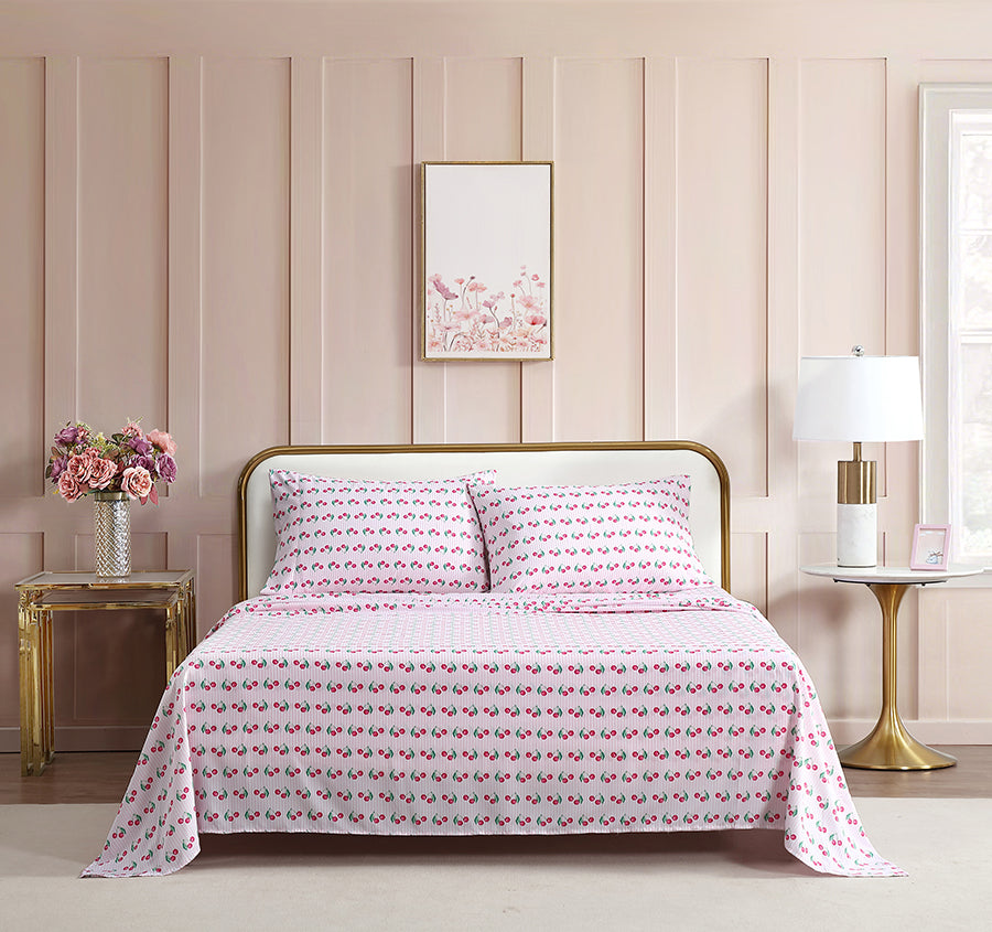 Cherry Stripe Sheet Set Range 