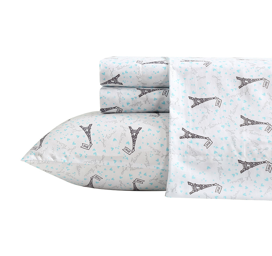 Je Taime Paris Sheet Set Range Blue