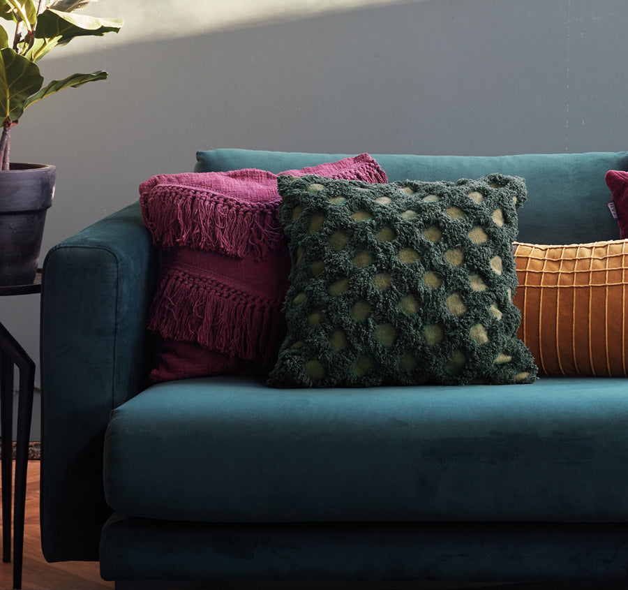 Betula 45x45cm Filled Cushion Green