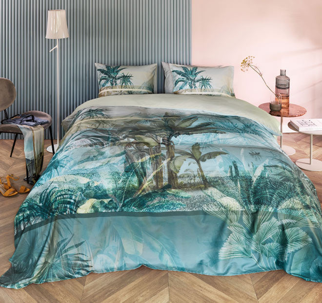 Canopy Quilt Cover Set Range Blue and Green