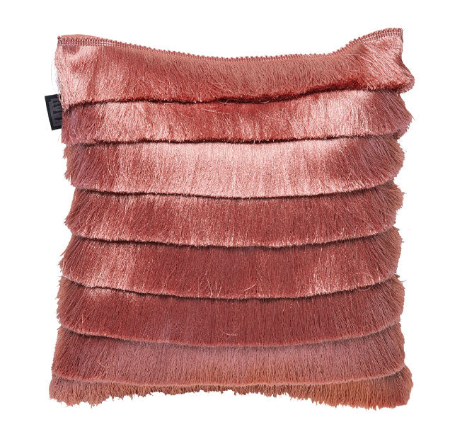 Fringy 40x40cm Filled Cushion Coral