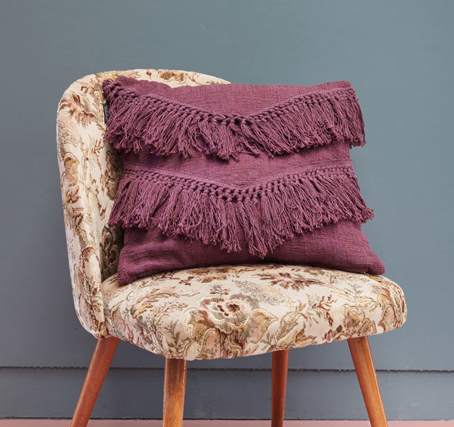 Heather 45x45cm Filled Cushion Grape Red