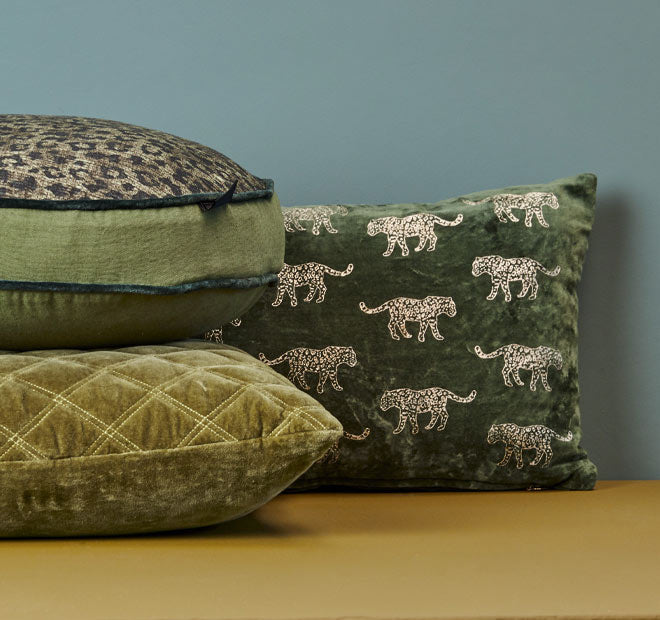 Pardus 40cm Round Cushion Green