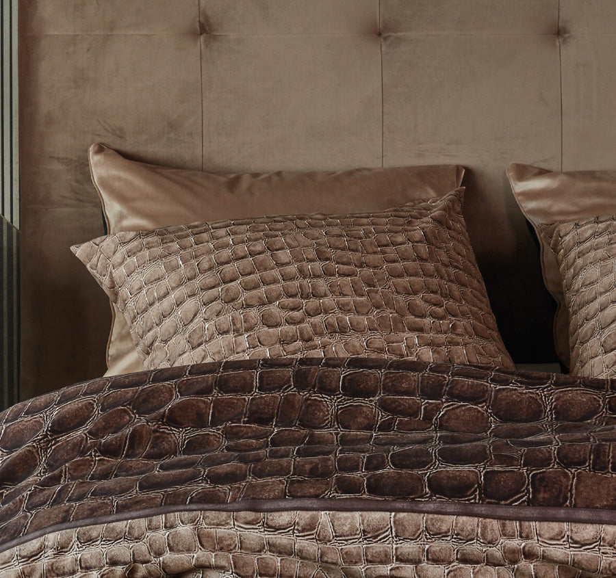 Riviera Maison Croco Quilt Cover Set Range Brown