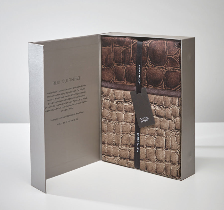 Riviera Maison Croco Quilt Cover Set Range Brown