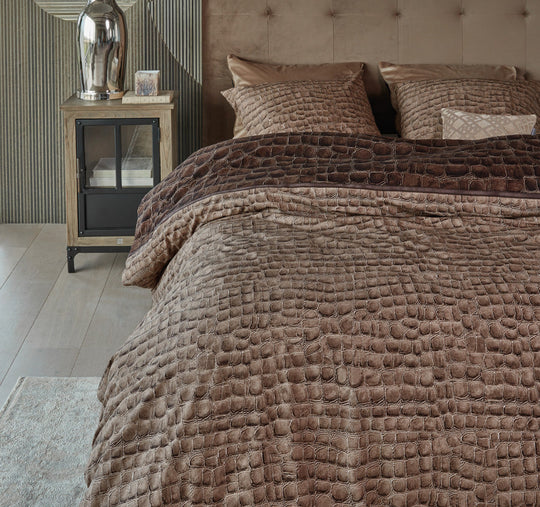 Riviera Maison Croco Quilt Cover Set Range Brown