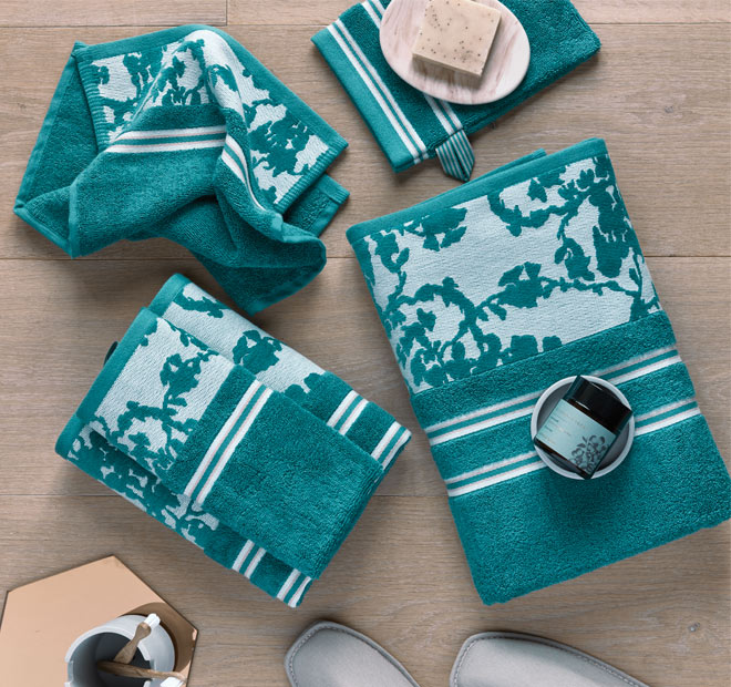 Fleurir Bath Towel Range Blue