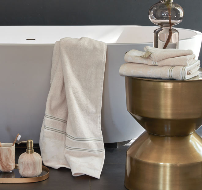 Fleurir Bath Towel Range Off White