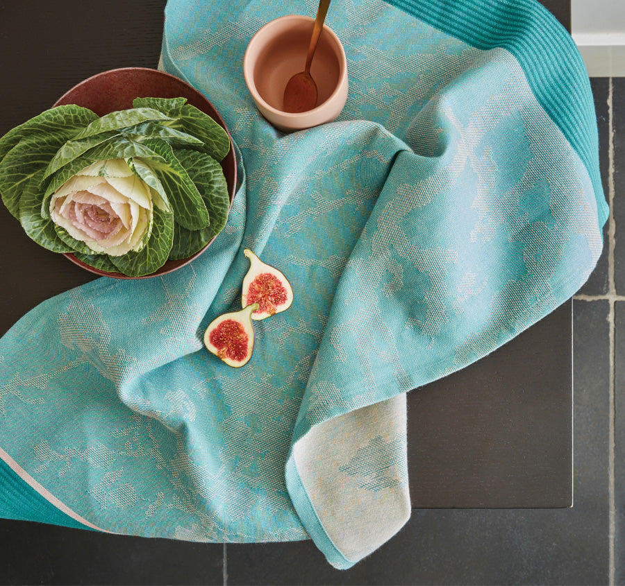 Fleurir Tea Towel Blue