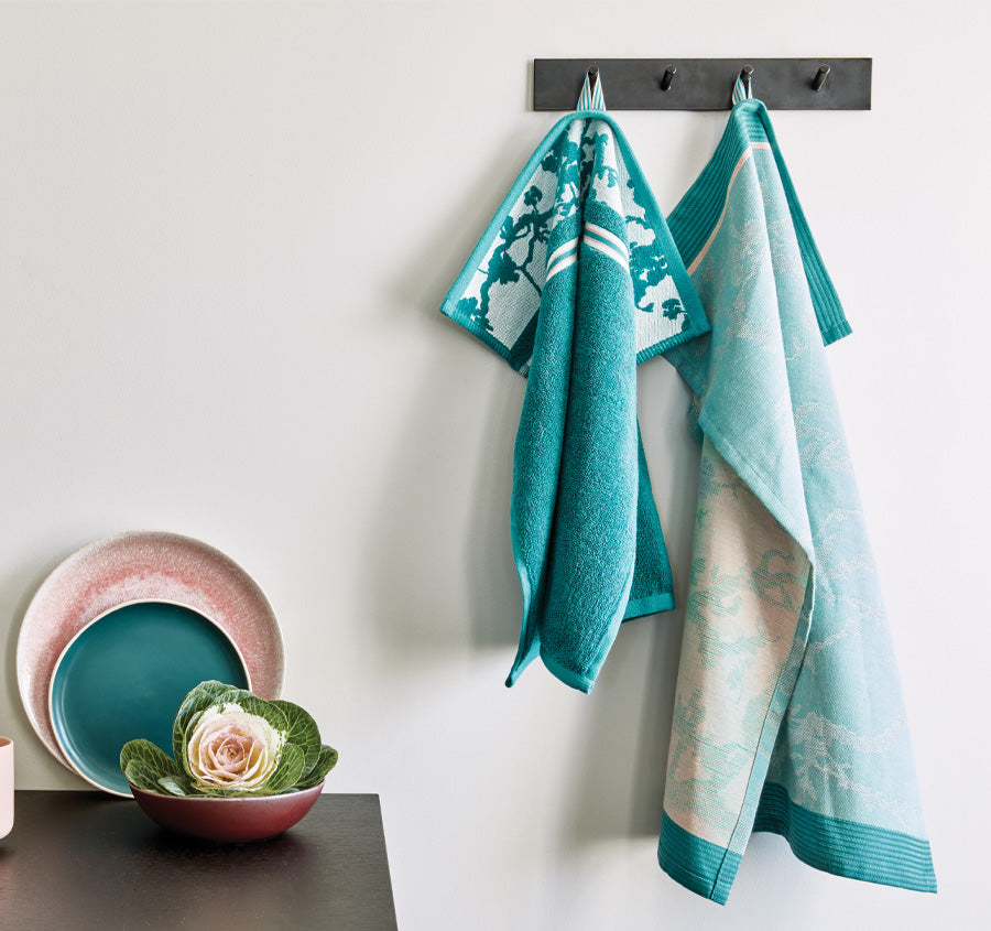 Fleurir Tea Towel Blue