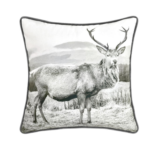 Alpine Stag 43x43cm Filled Cushion Sepia