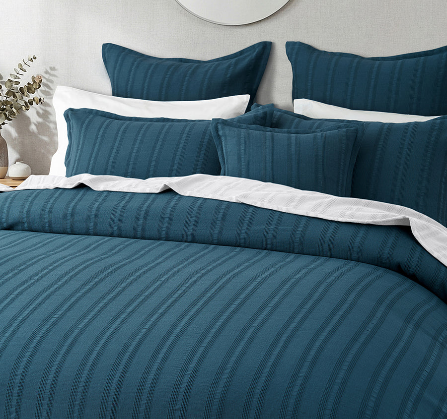 Ashcombe European Pillowcase Blue