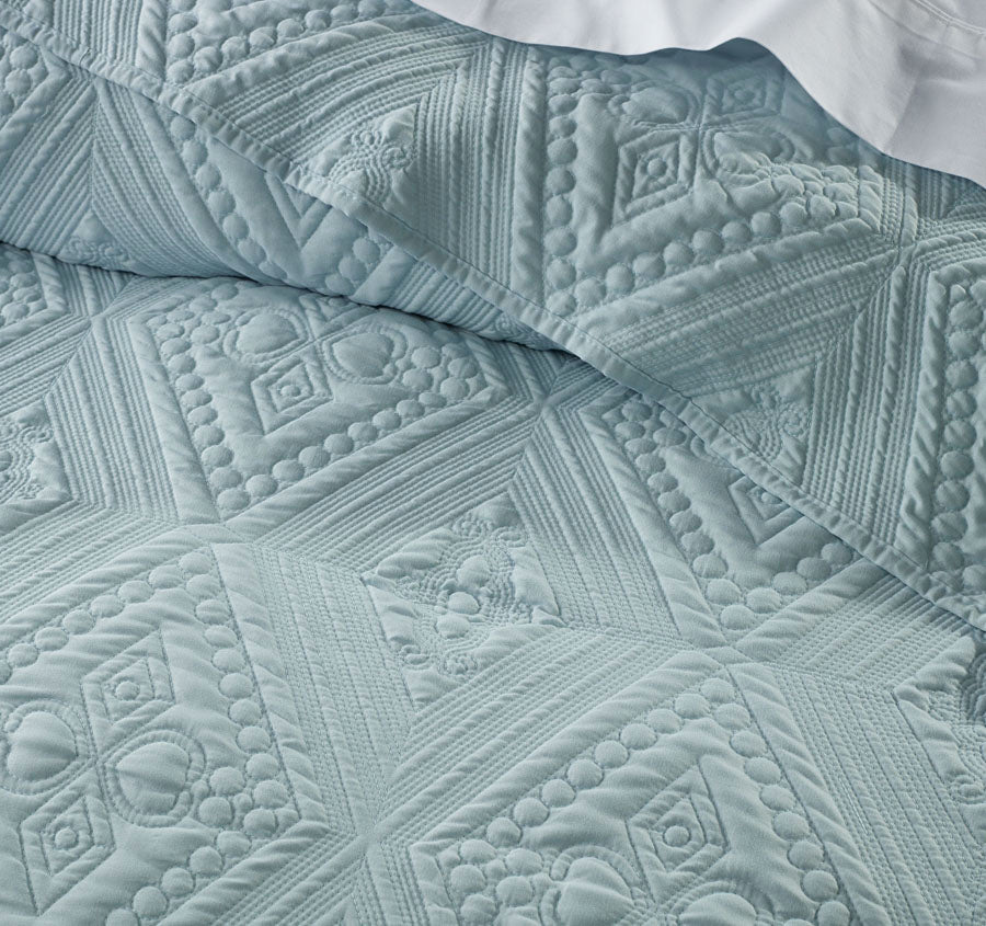 Aspen Bedspread Set Range Sky Blue