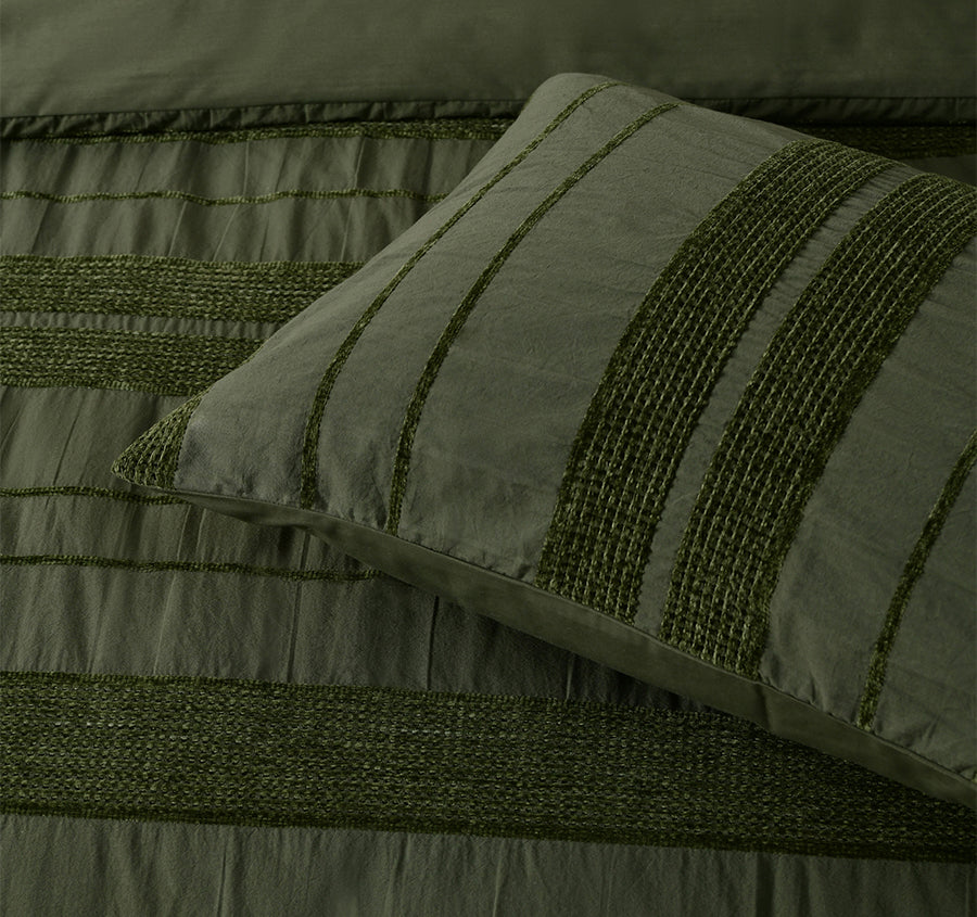 Avery Quilt Cover Set Range Forest Green