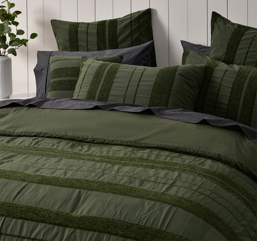 Avery Quilt Cover Set Range Forest Green