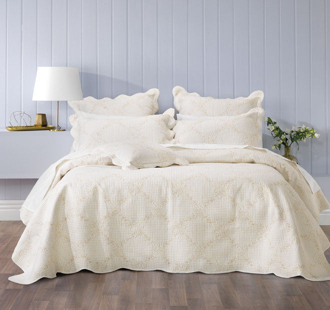 Belle Bedspread Range Ecru