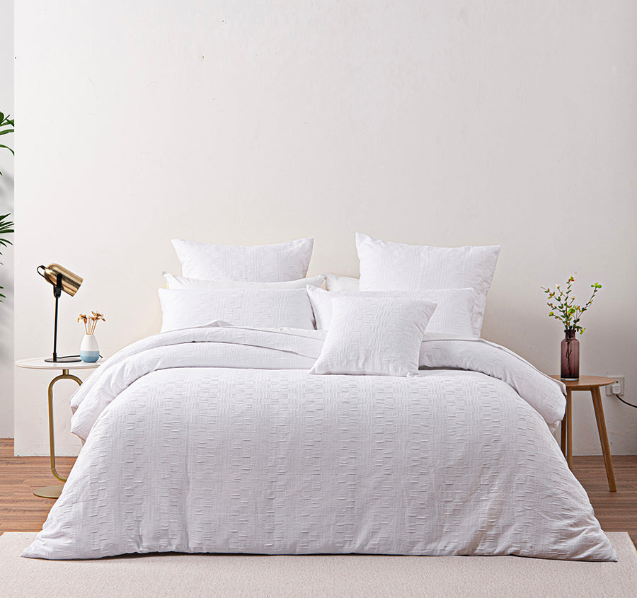 Cosmo Quilt Cover Set Range White
